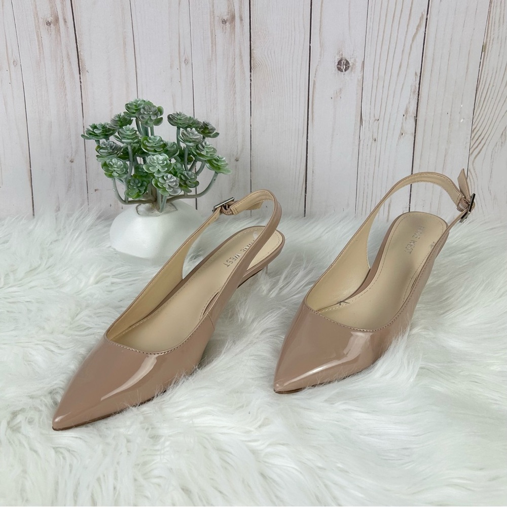 NWOT Nine West Nude Slingback Heels 7.5 - Picture 2 of 6